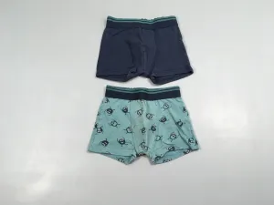 2 boxers bleu monstres, boulochés