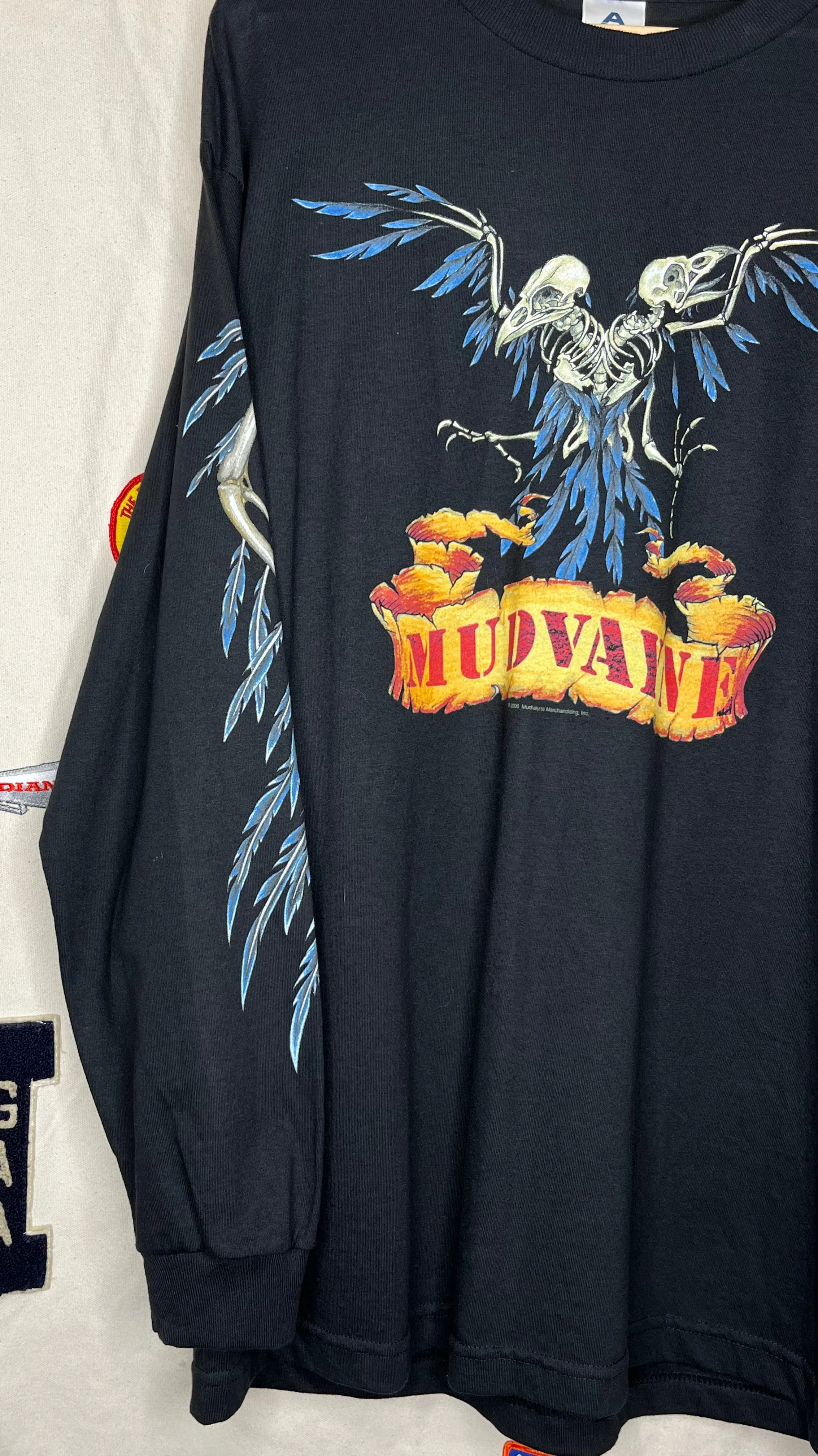2006 Mudvayne Skeleton Raven Long-Sleeve T-Shirt: L