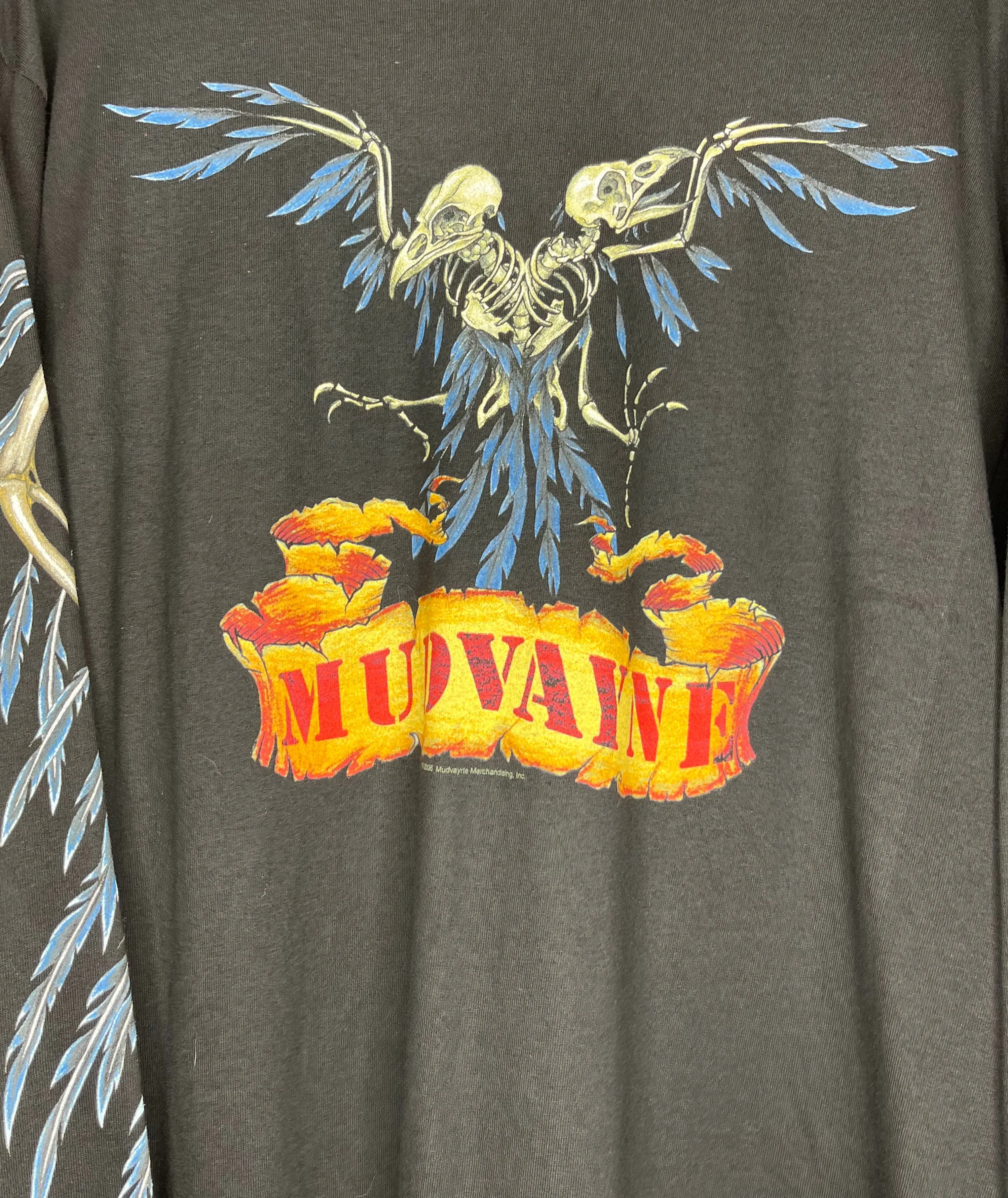 2006 Mudvayne Skeleton Raven Long-Sleeve T-Shirt: L
