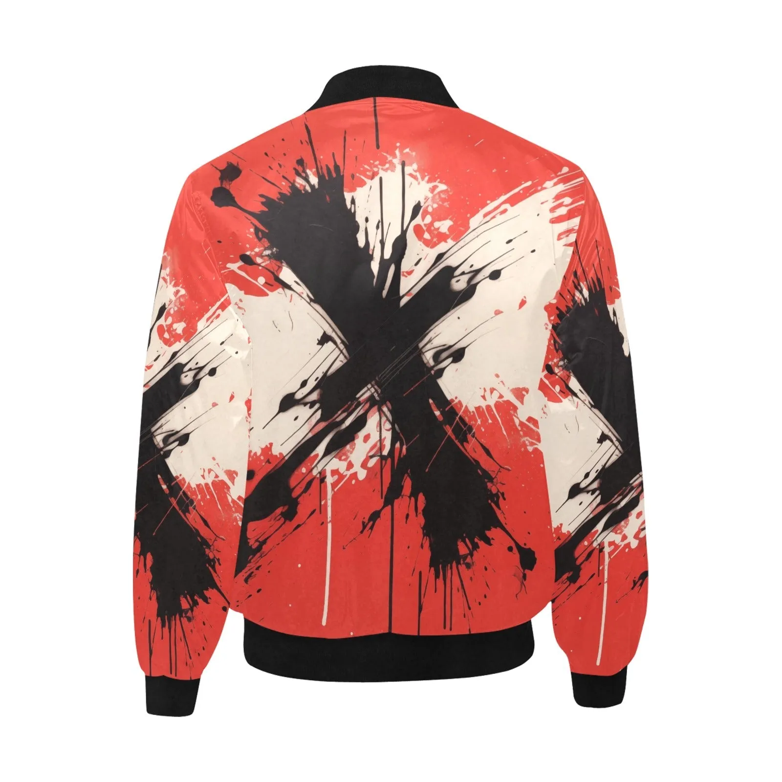 Abstract X Cross Quilted Bomber Jacket