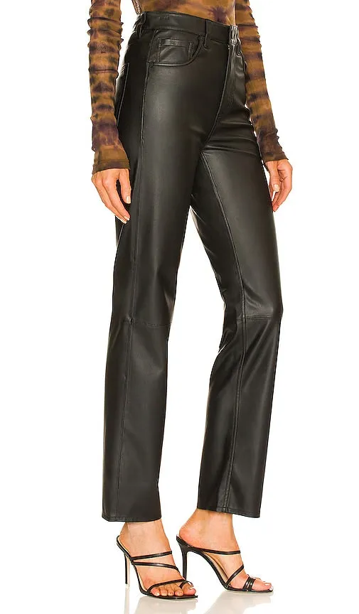 AG Jeans Alexxis Faux Leather Straight in Black