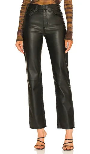AG Jeans Alexxis Faux Leather Straight in Black
