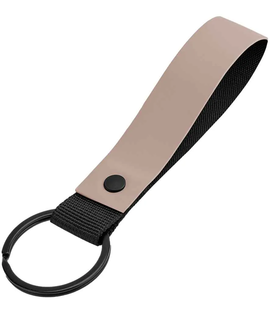 BagBase Matte PU Key Ring | Nude Pink