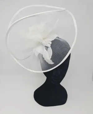 Bright White Net Large Fascinator