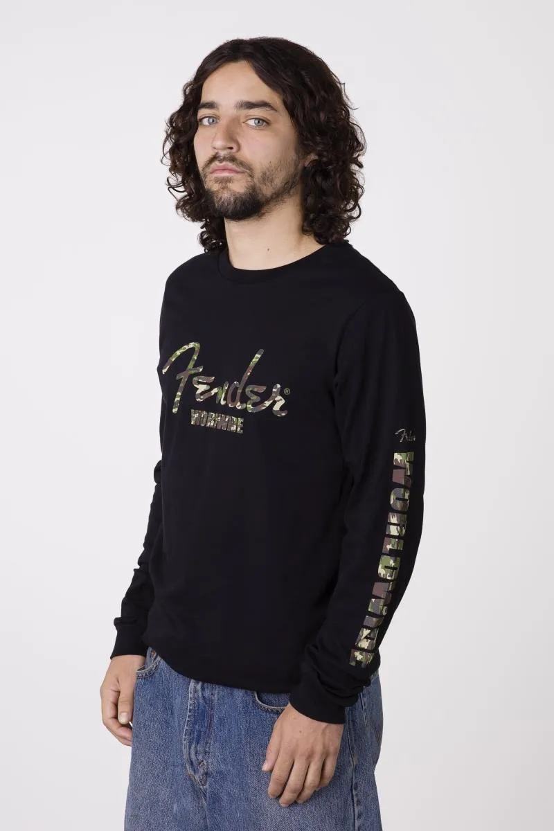 Camo Logo L/S T-Shirt, Blk M