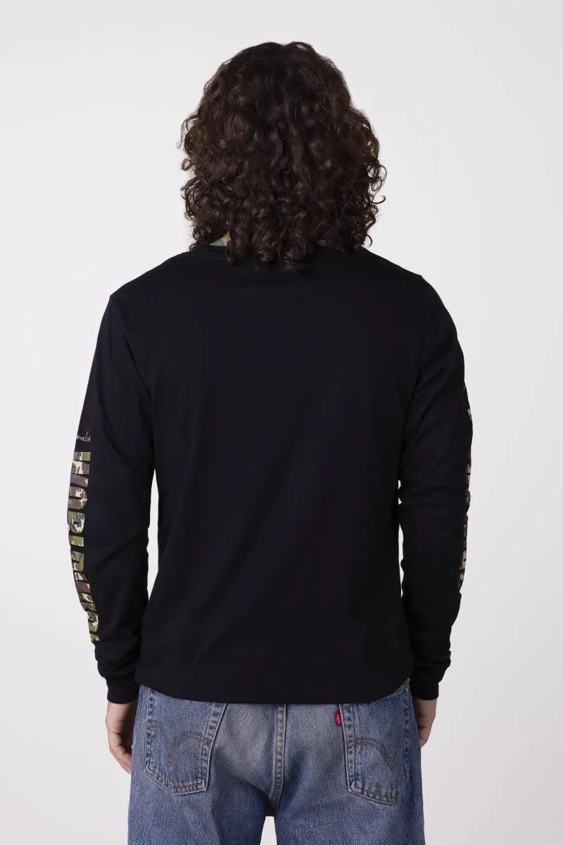 Camo Logo L/S T-Shirt, Blk M