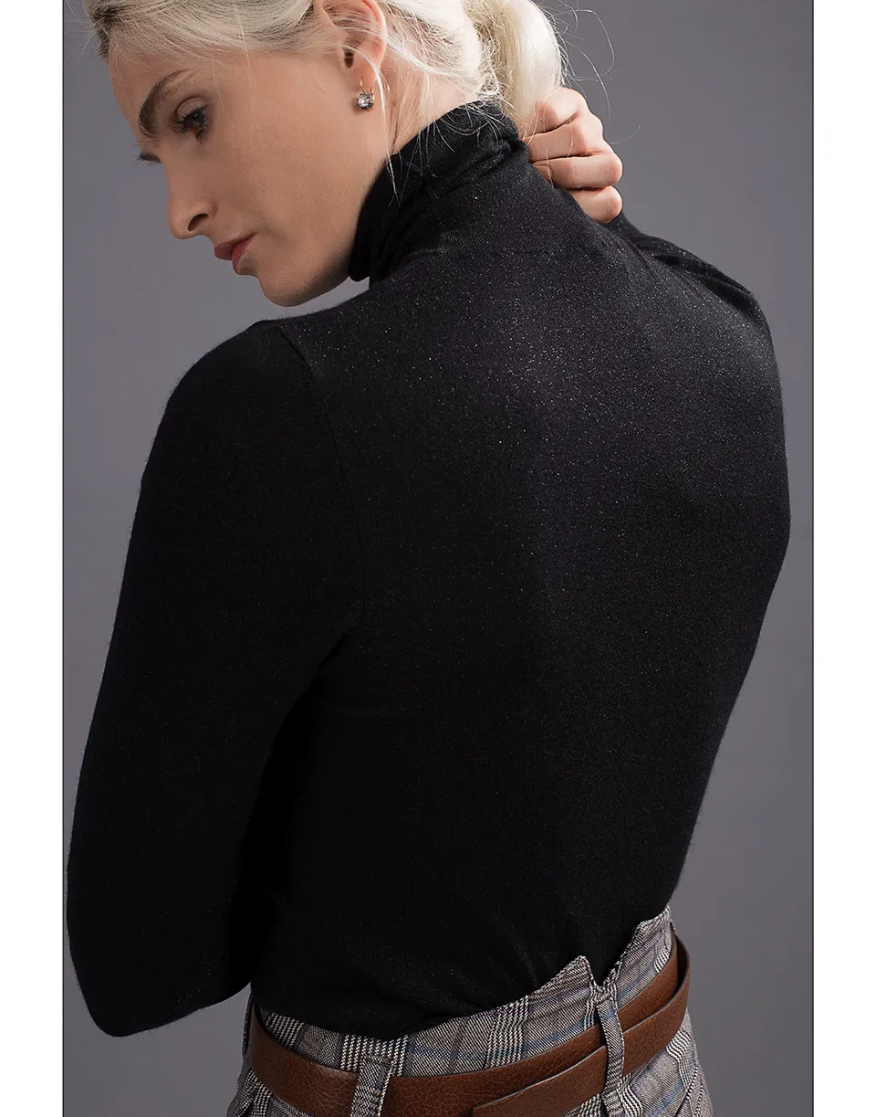 Cashmere Lurex Turtleneck