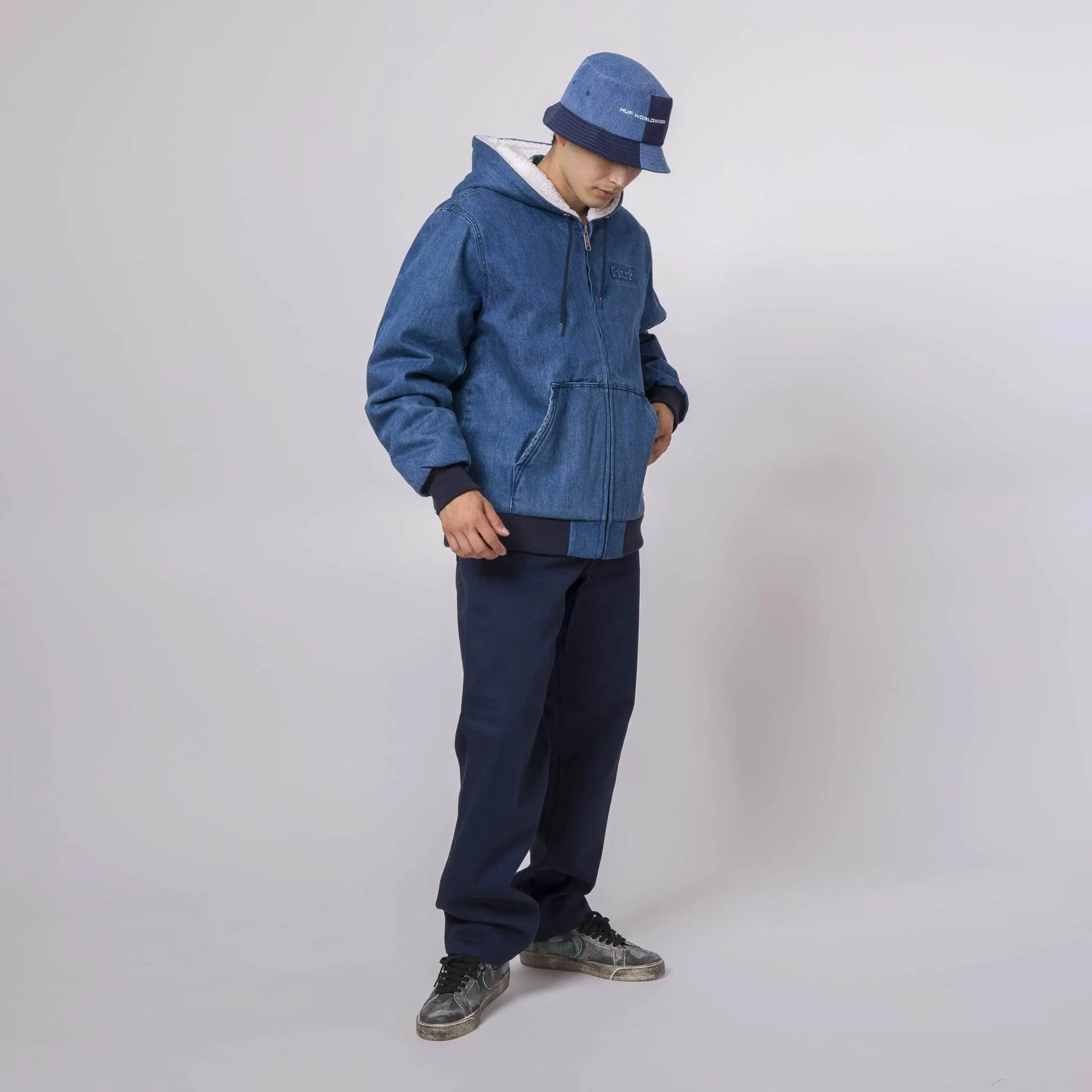 Colton Hooded Zip Jacket Indigo