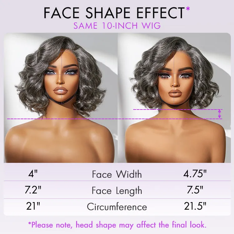 Crazy Wednesday | Elegant Salt & Pepper Grey Wig Loose Body Wave Glueless Minimalist Lace Short Wig Pre-Cut Lace