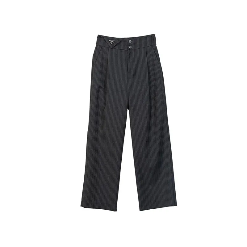 Dark Grey Stripe Suit Pants
