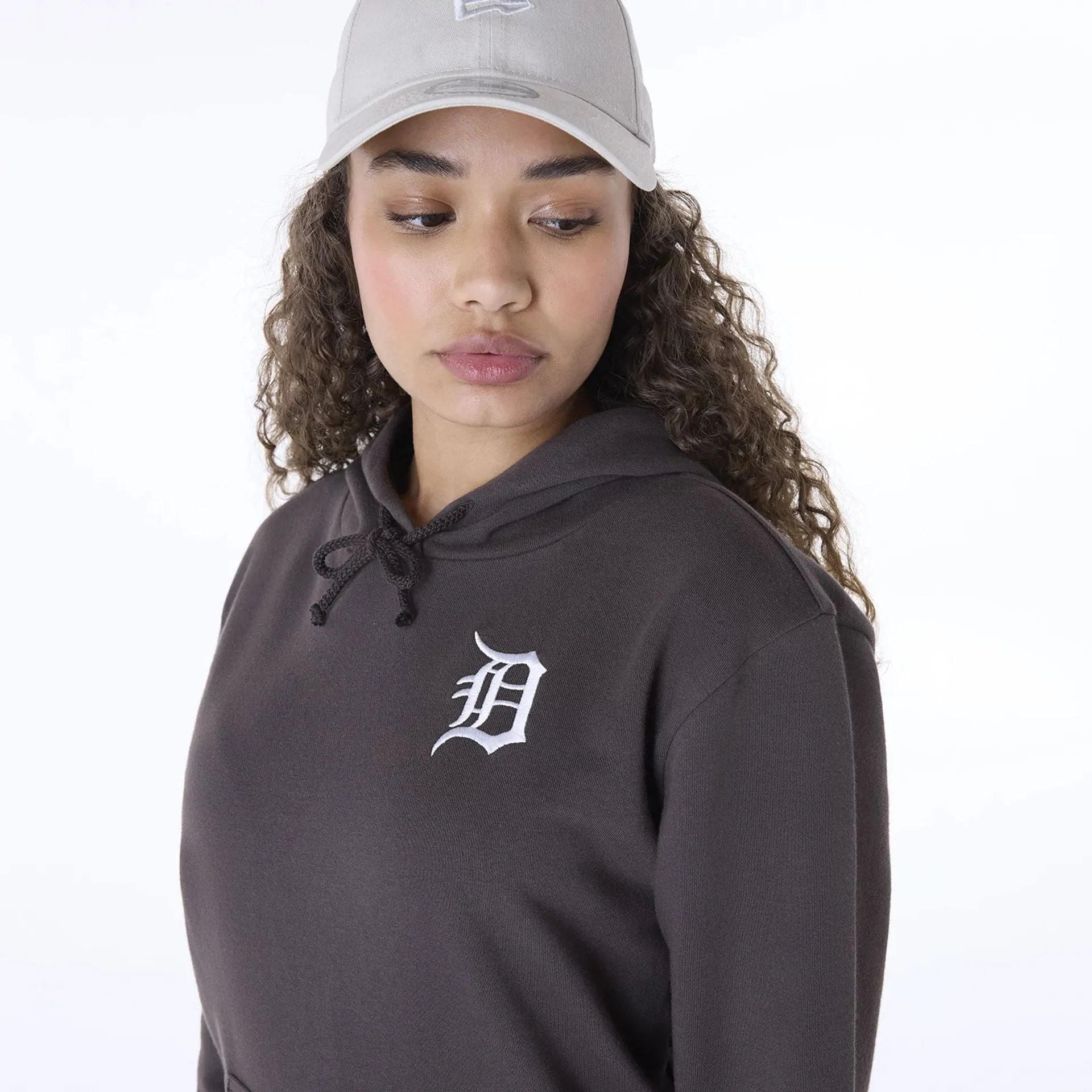 Detroit Tigers Womens MLB League Essential Dark Brown Pullover Hoodie