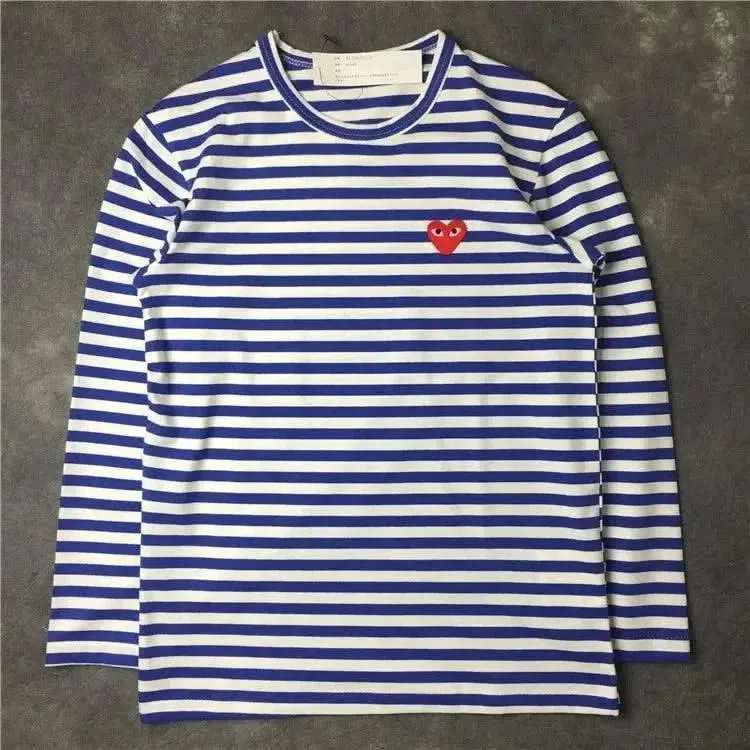 Elegant Japanese-Inspired Unisex Long Sleeve Striped T-Shirt