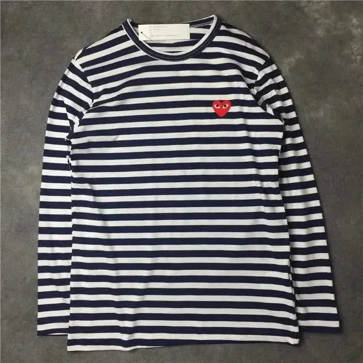 Elegant Japanese-Inspired Unisex Long Sleeve Striped T-Shirt