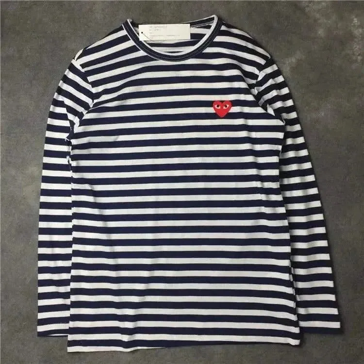 Elegant Japanese-Inspired Unisex Long Sleeve Striped T-Shirt