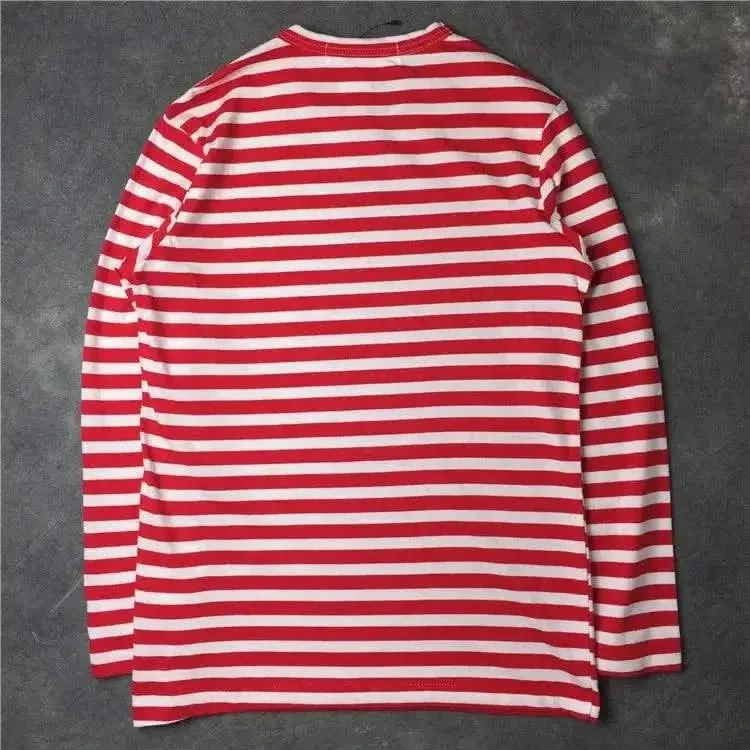 Elegant Japanese-Inspired Unisex Long Sleeve Striped T-Shirt