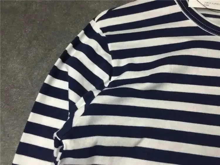 Elegant Japanese-Inspired Unisex Long Sleeve Striped T-Shirt