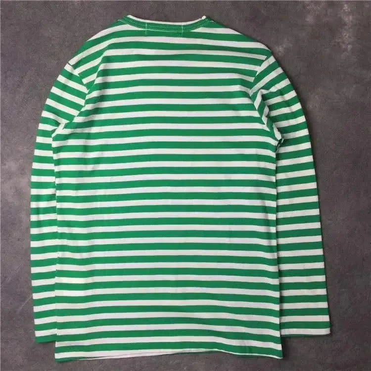 Elegant Japanese-Inspired Unisex Long Sleeve Striped T-Shirt