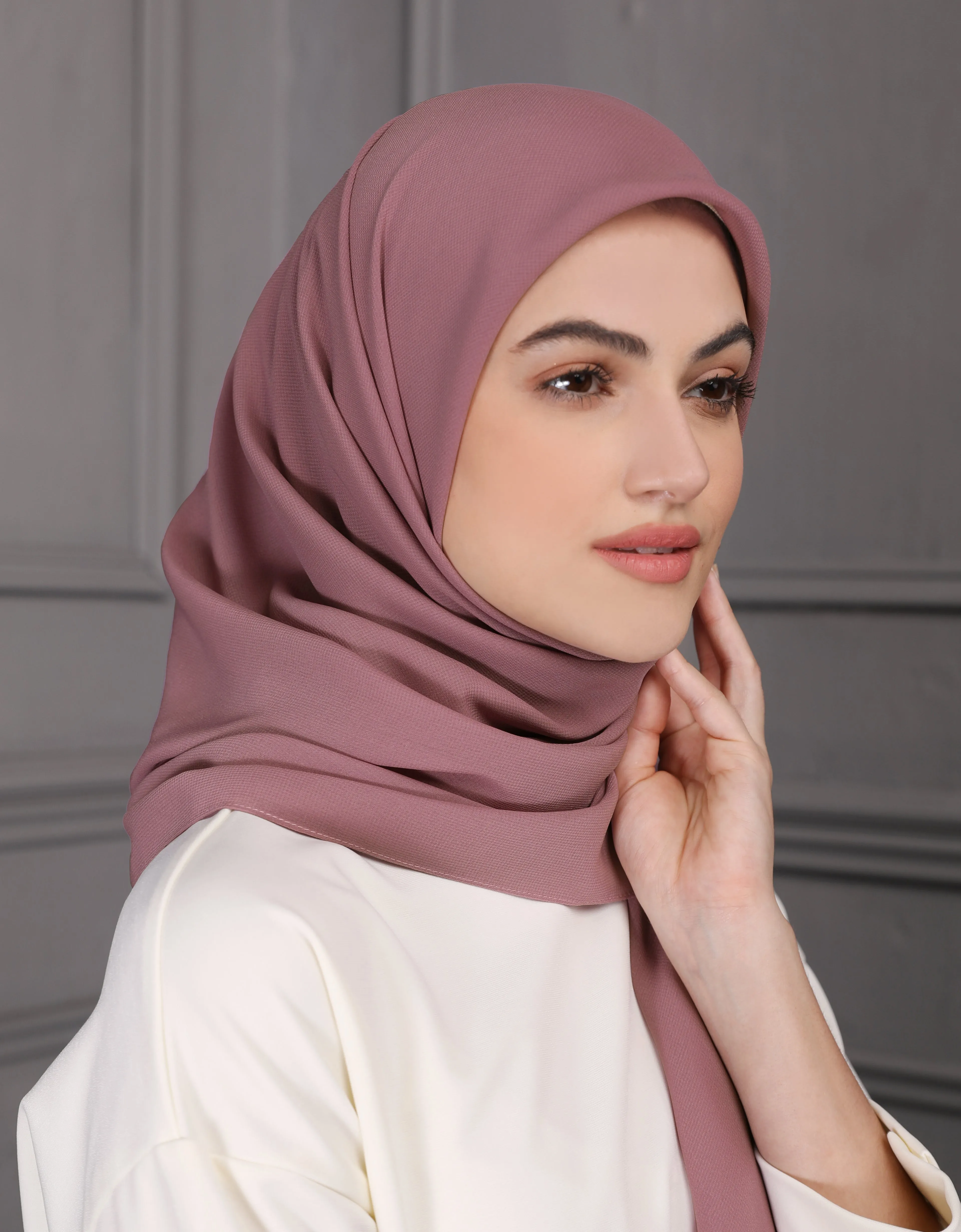 EMANI SQUARE SCARF (CHAMPAGNE BLUSH)