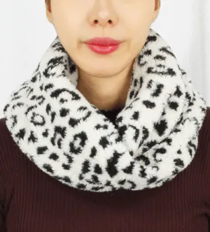 Faux Fur Animal Print Twisted Infinity Scarf