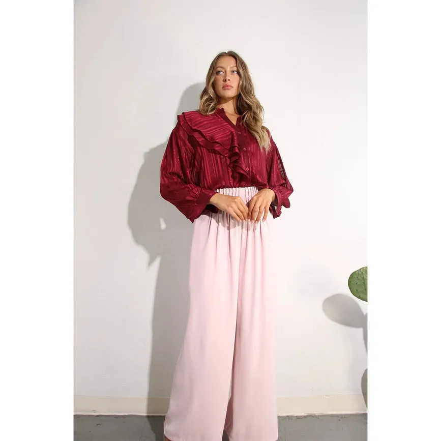 Front Pleated Pants BABY PINK