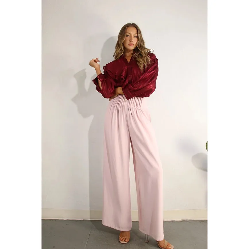 Front Pleated Pants BABY PINK