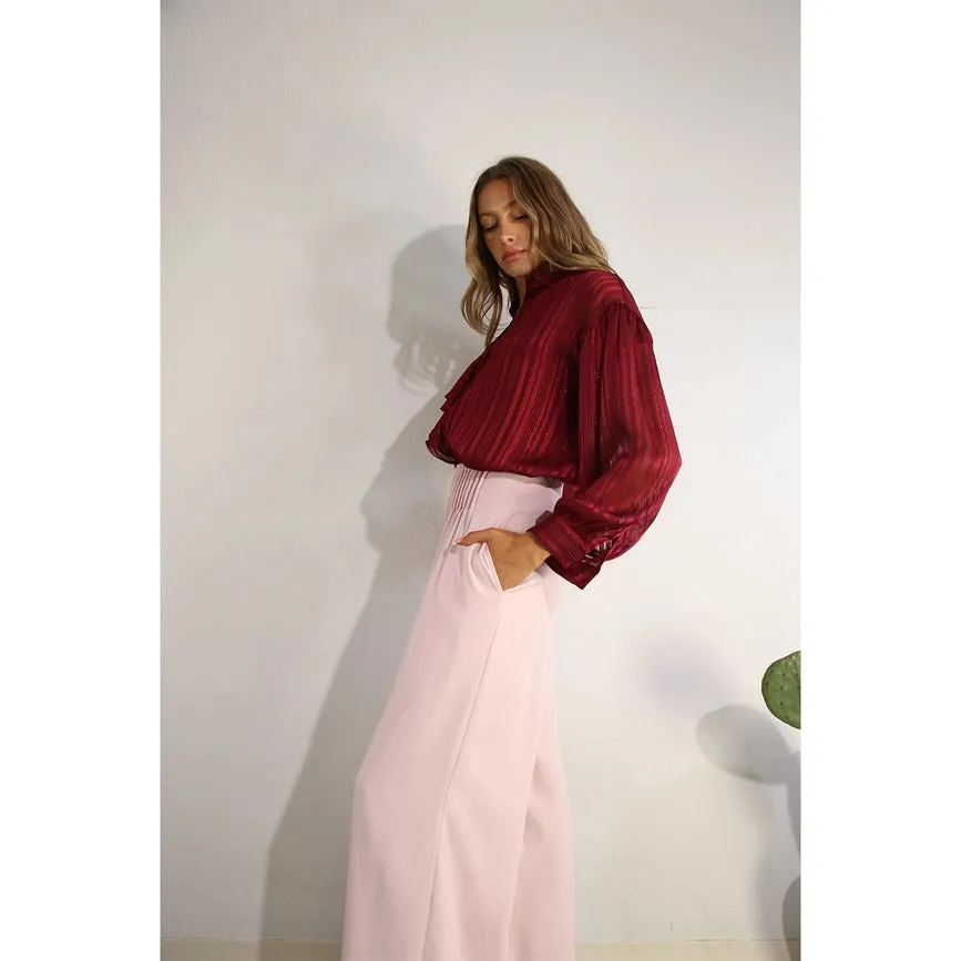 Front Pleated Pants BABY PINK