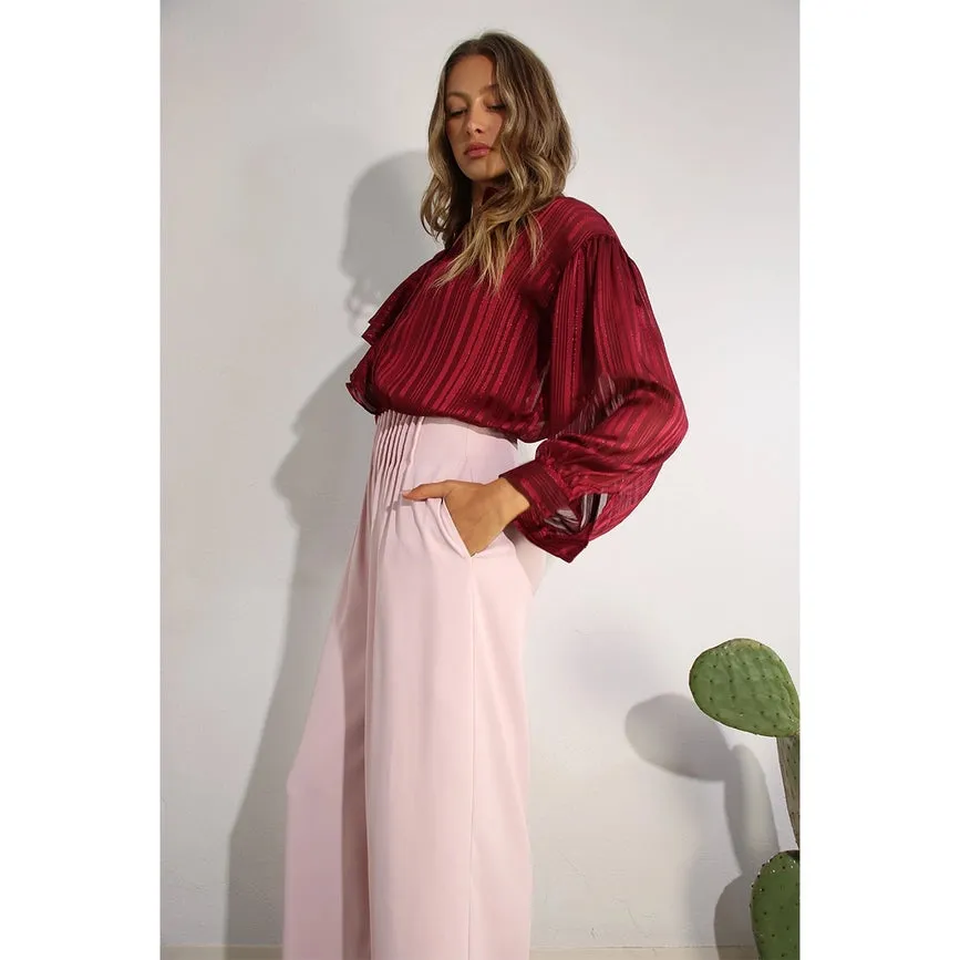 Front Pleated Pants BABY PINK