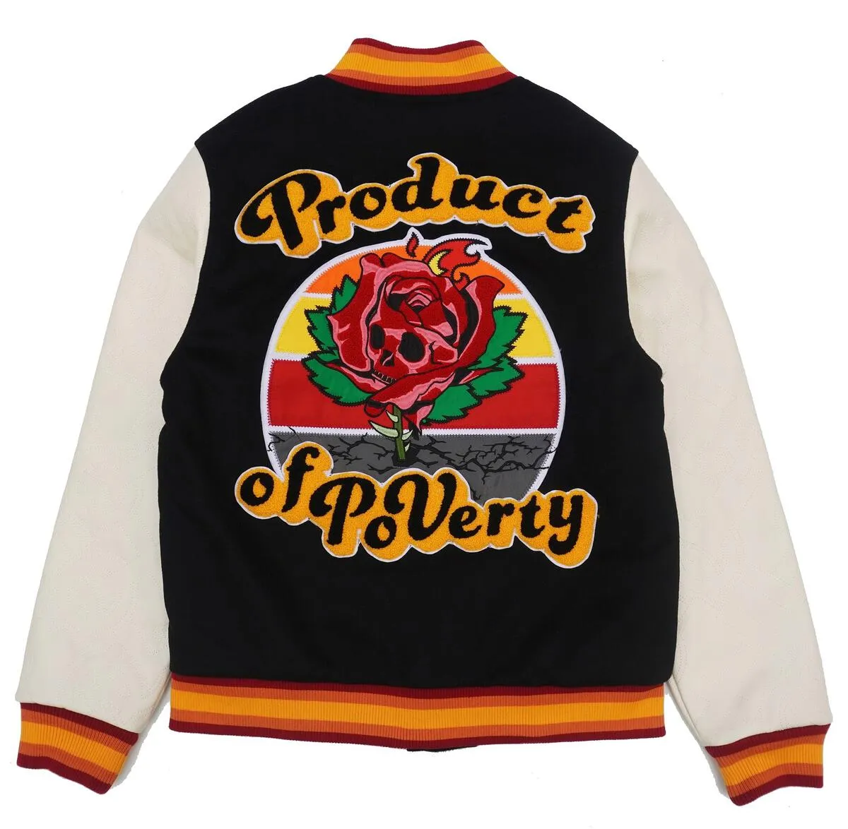 Frost Originals PRODUCT OF POVERTY VARSITY WOOL JACKET (BLACK)