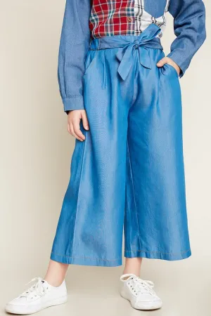 Girls Denim Culotte Pants