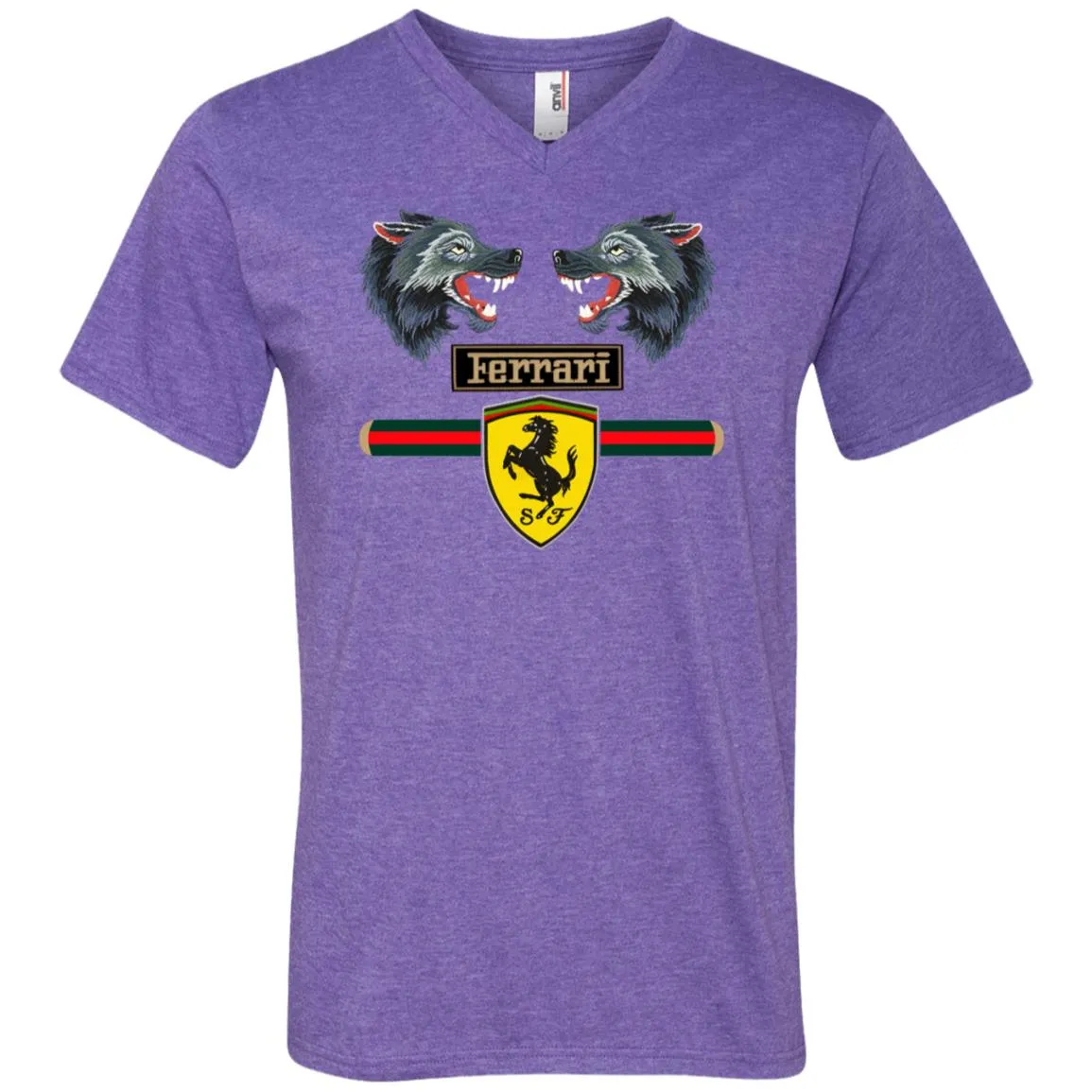 Gucci Ferrari Shirt Men V-Neck T-Shirt