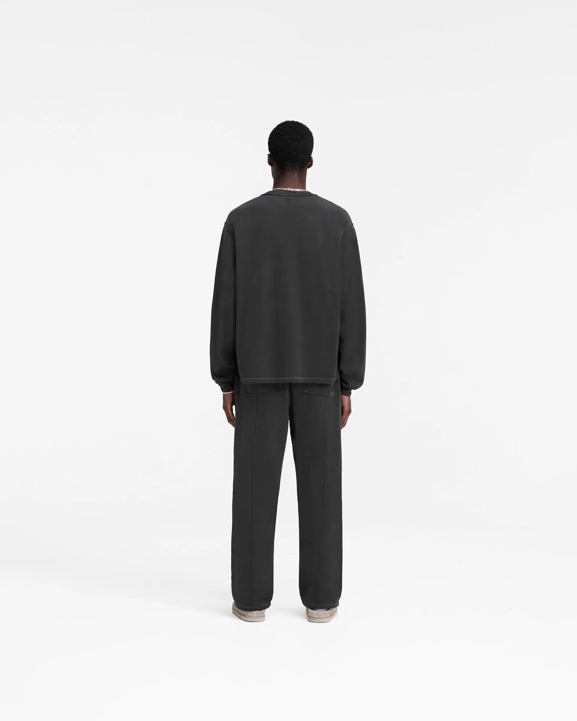 Heavyweight Initial Long Sleeve T-Shirt - Stained Black