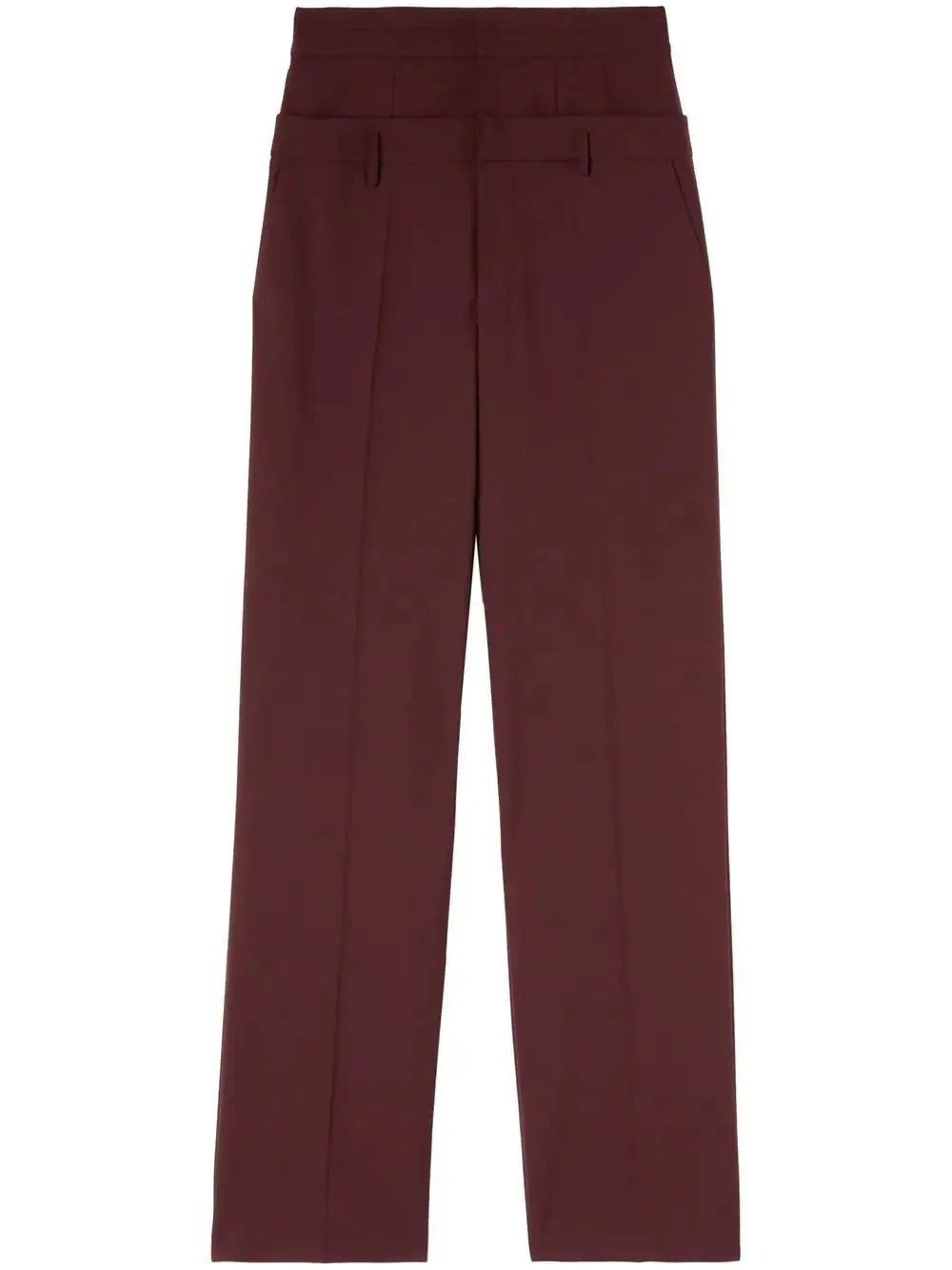 HIGH DOUBLE-WAIST EFFECT TROUSERS BRW NO COL