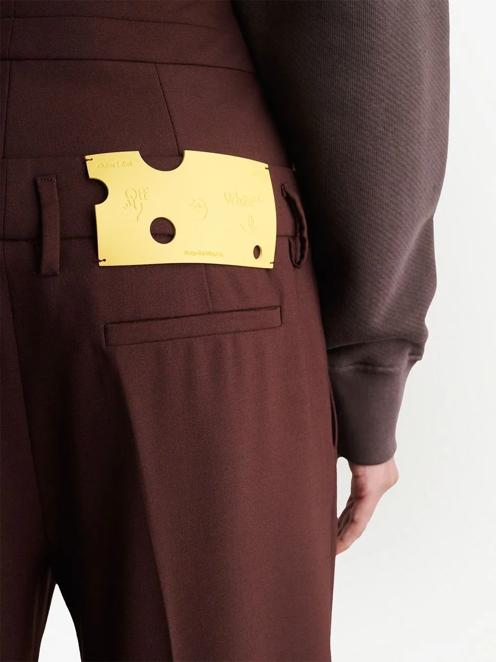 HIGH DOUBLE-WAIST EFFECT TROUSERS BRW NO COL