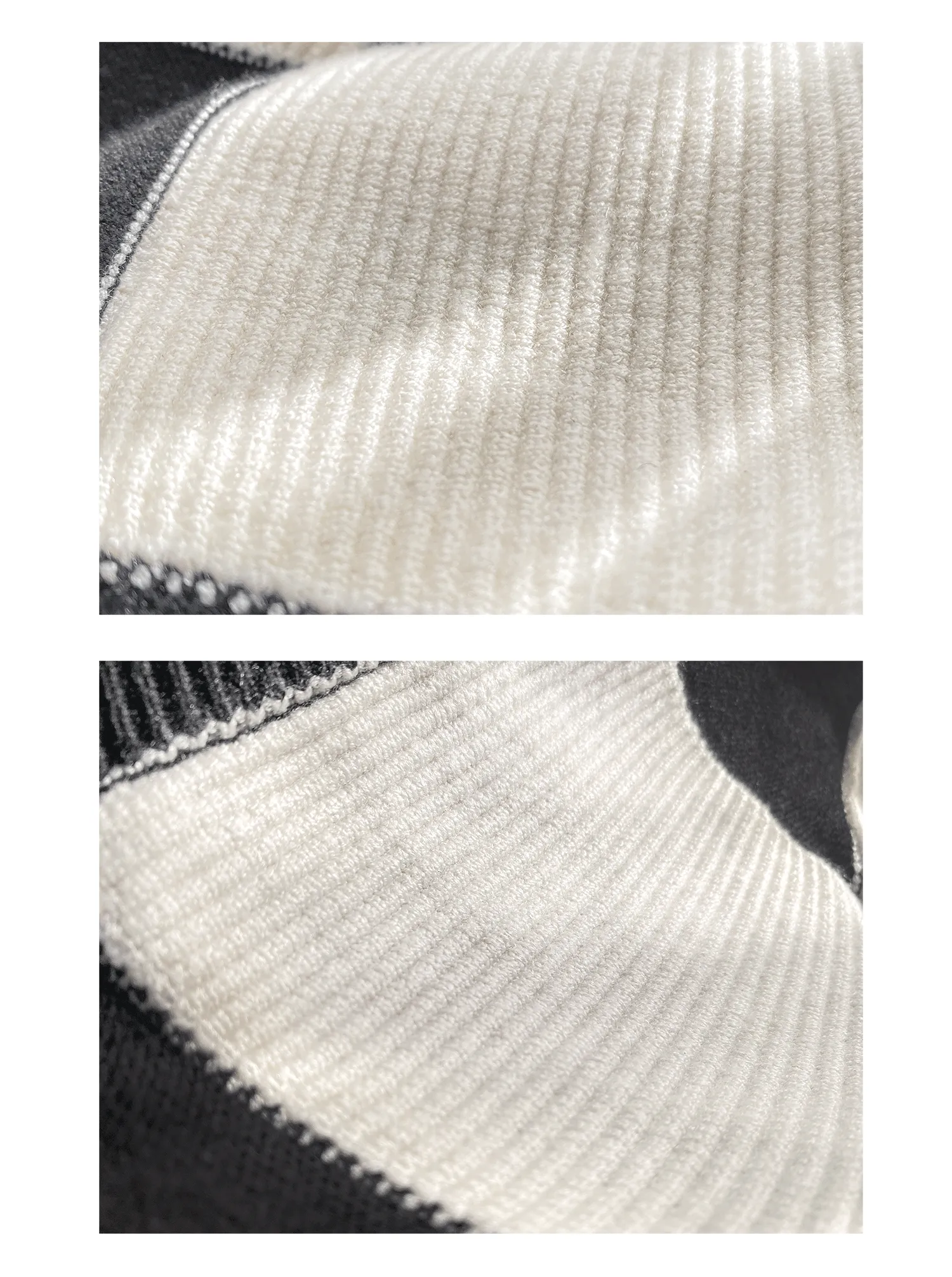 Huanzi classic black and white checkerboard high waist slim knitted fishtail skirt for women- Tiloa