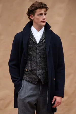 IMMORTAL Silverstone style Frock Coat Navy Waffle