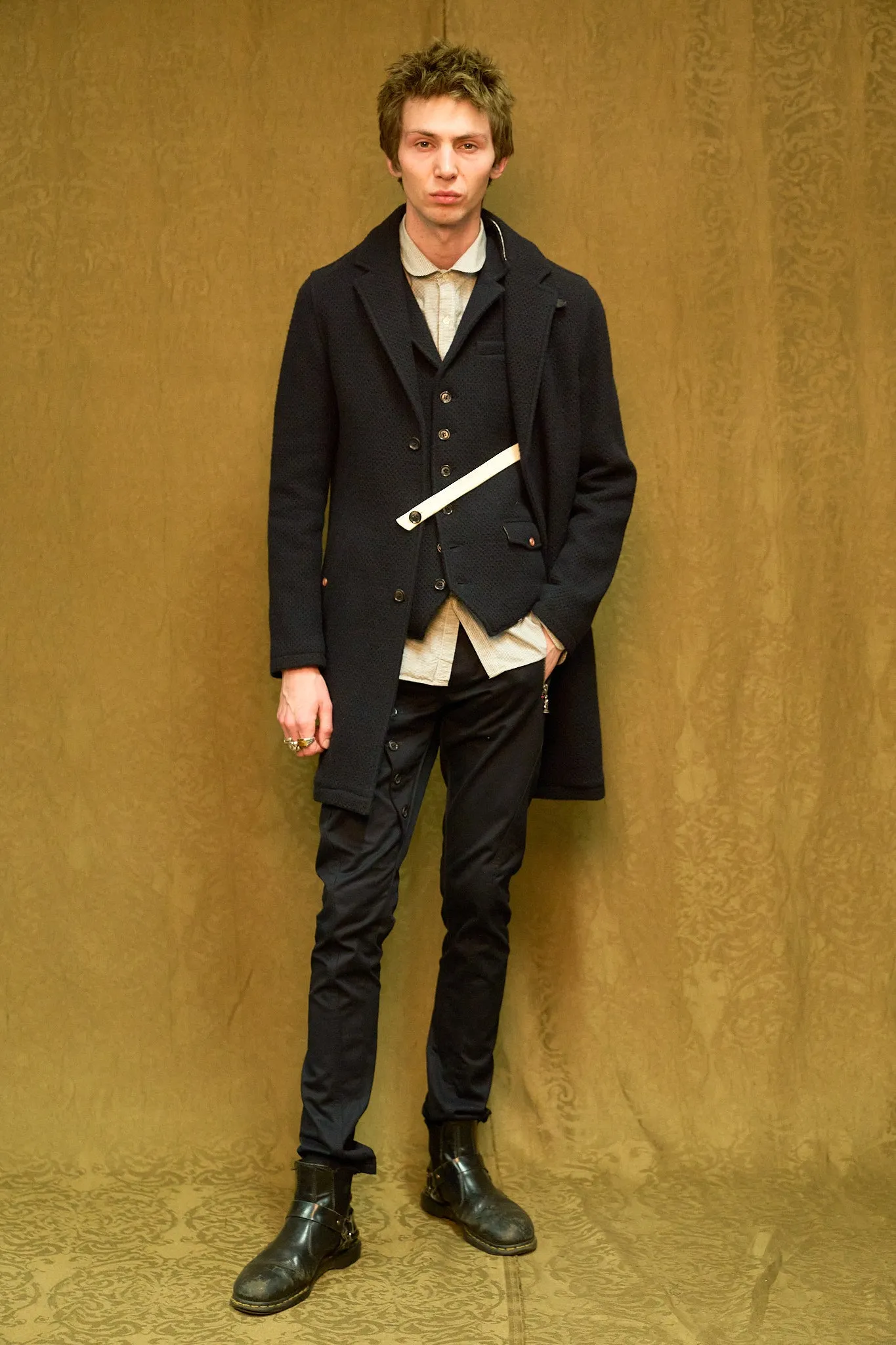 IMMORTAL Silverstone style Frock Coat Navy Waffle