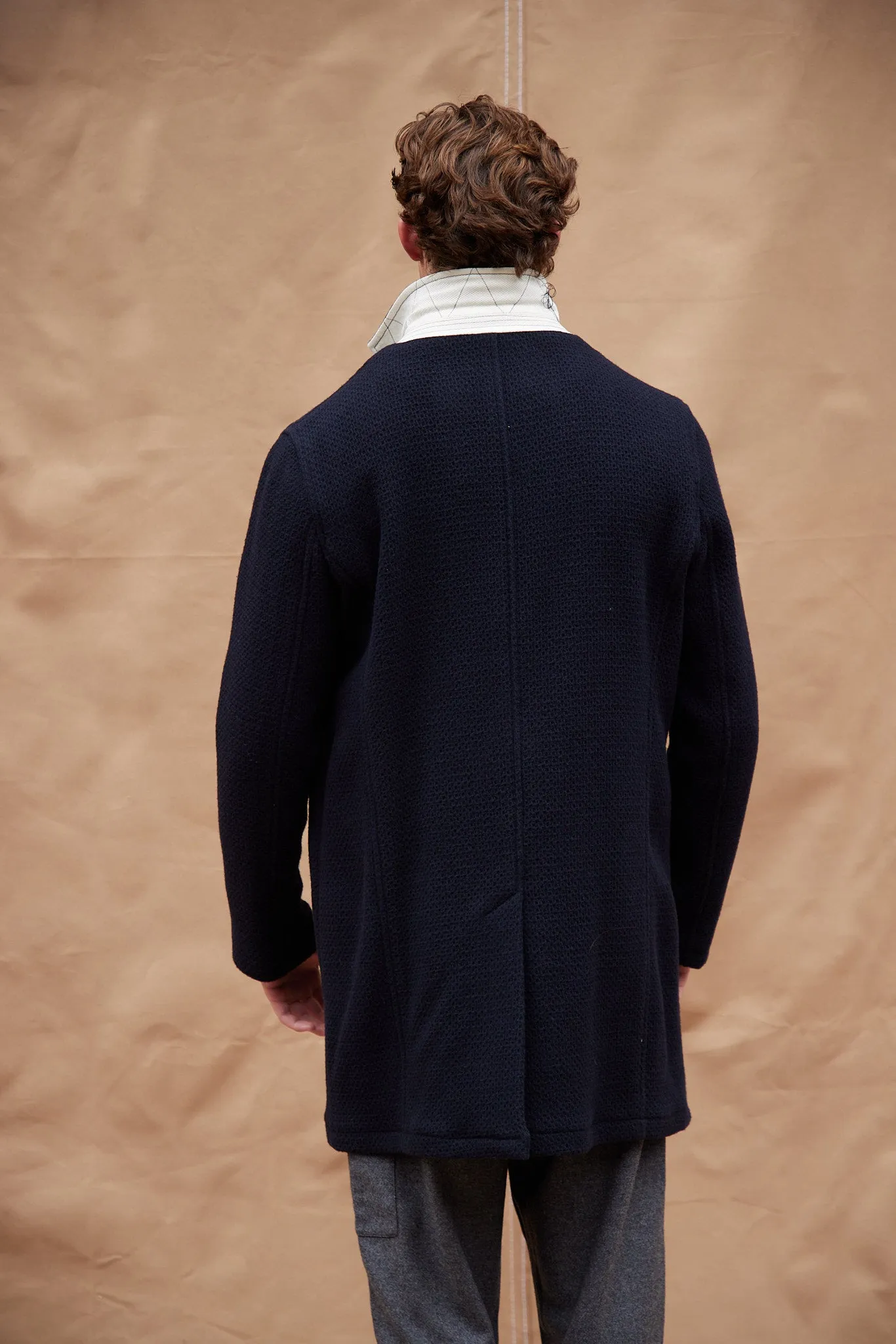 IMMORTAL Silverstone style Frock Coat Navy Waffle