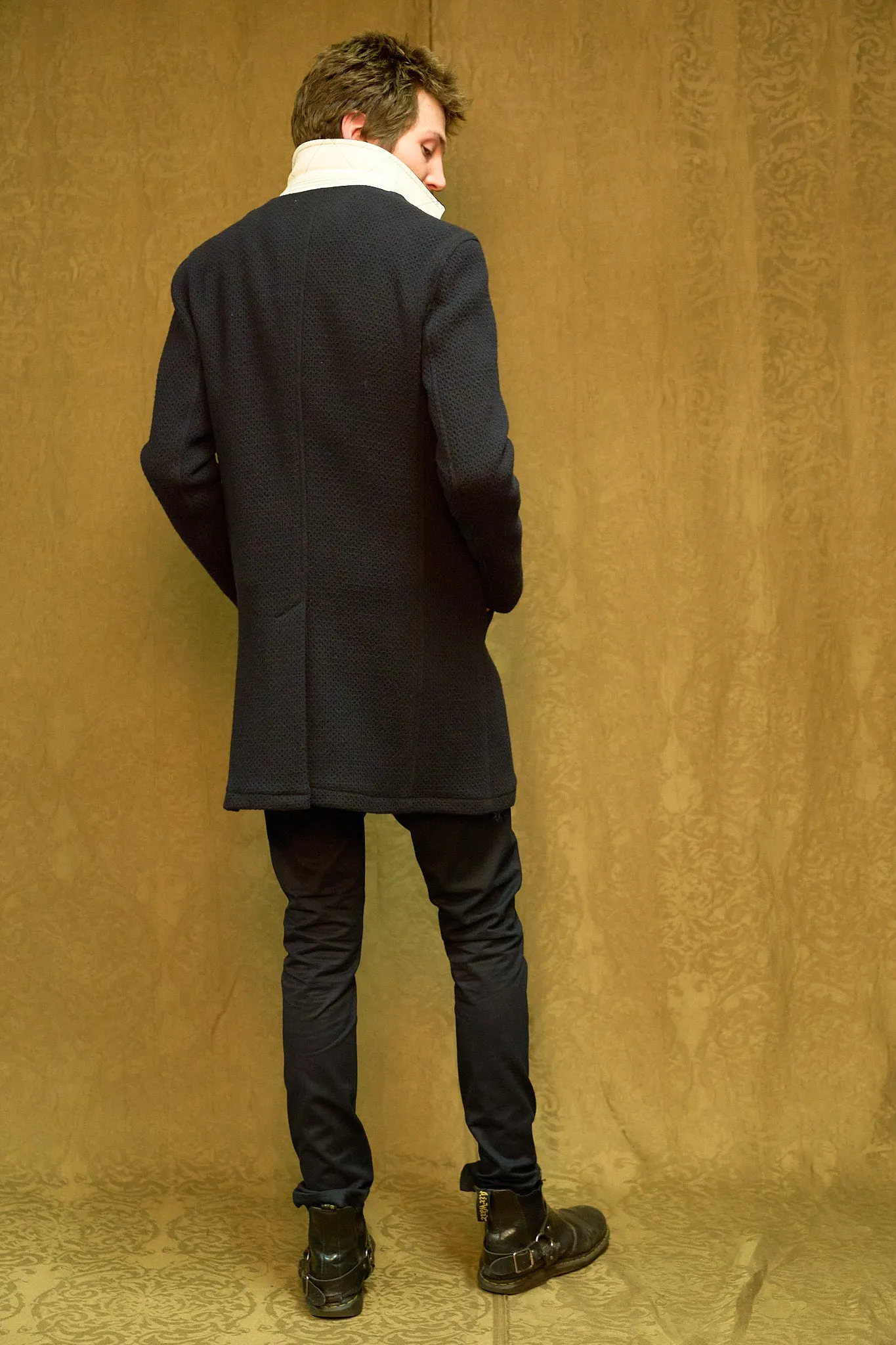 IMMORTAL Silverstone style Frock Coat Navy Waffle