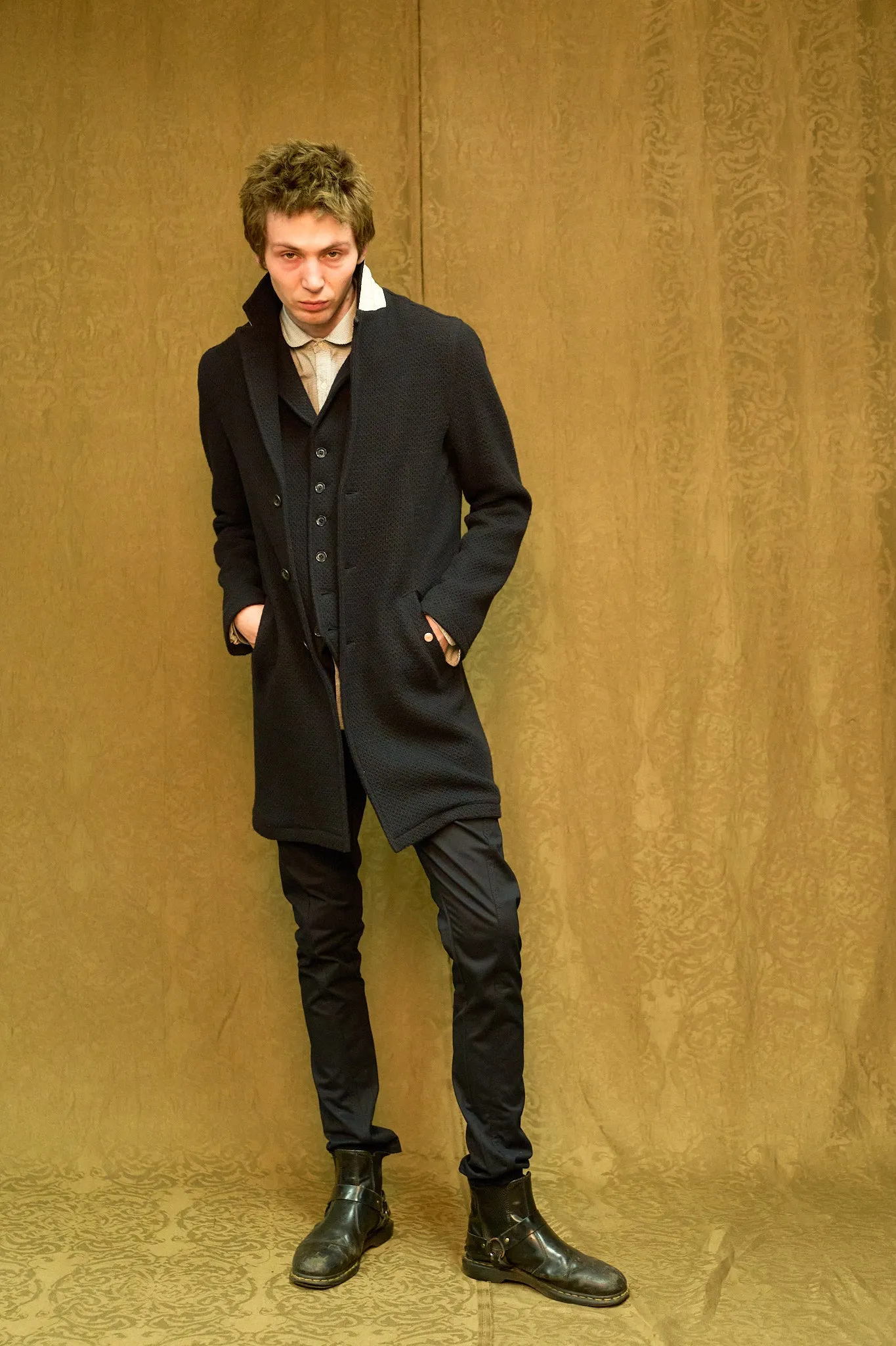 IMMORTAL Silverstone style Frock Coat Navy Waffle