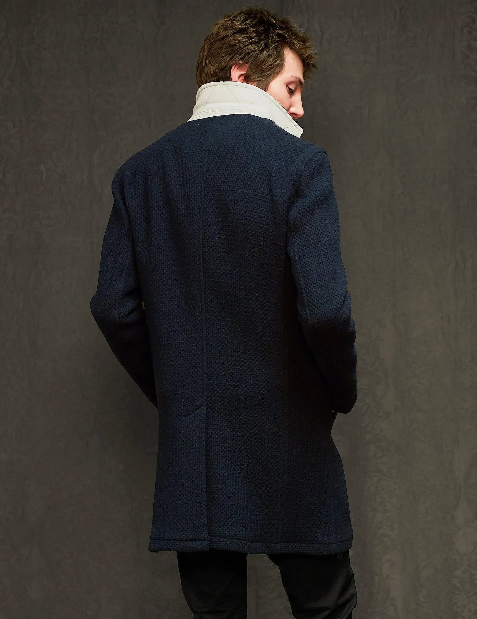 IMMORTAL Silverstone style Frock Coat Navy Waffle