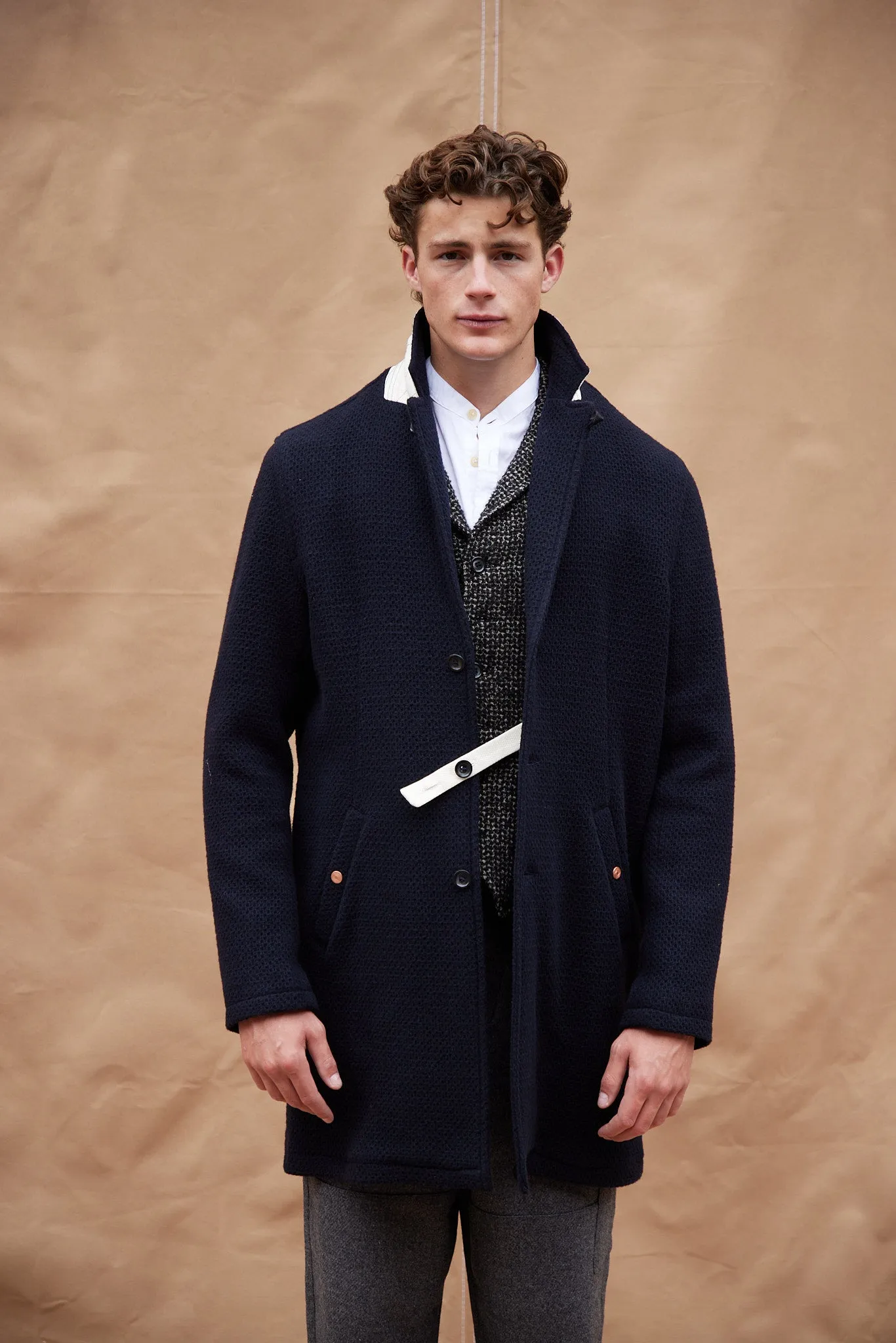 IMMORTAL Silverstone style Frock Coat Navy Waffle
