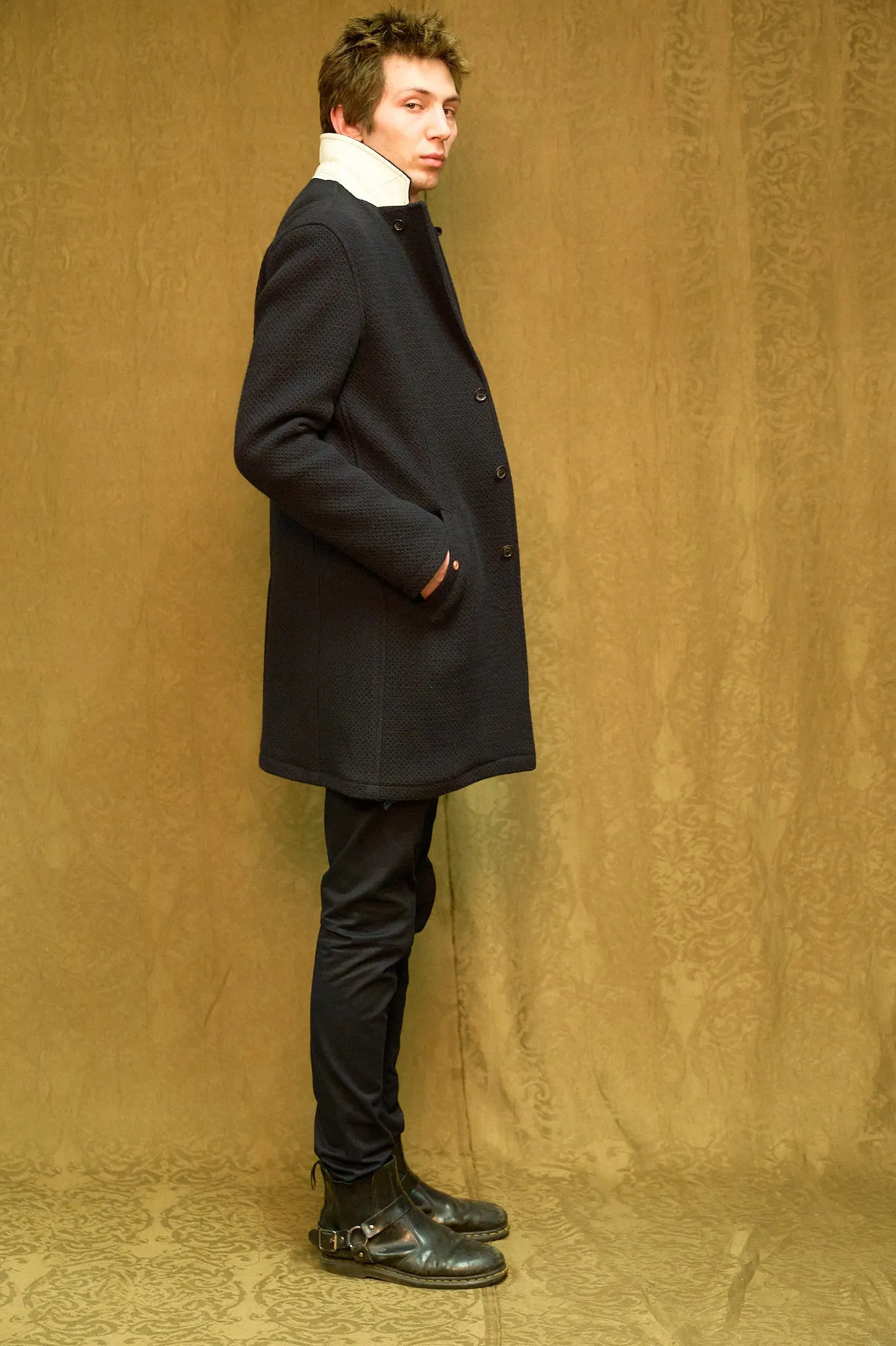 IMMORTAL Silverstone style Frock Coat Navy Waffle