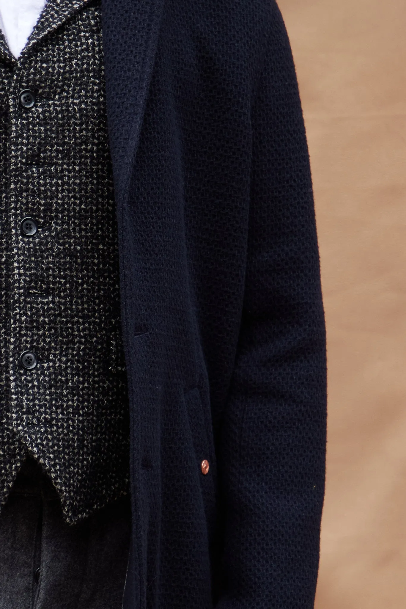 IMMORTAL Silverstone style Frock Coat Navy Waffle