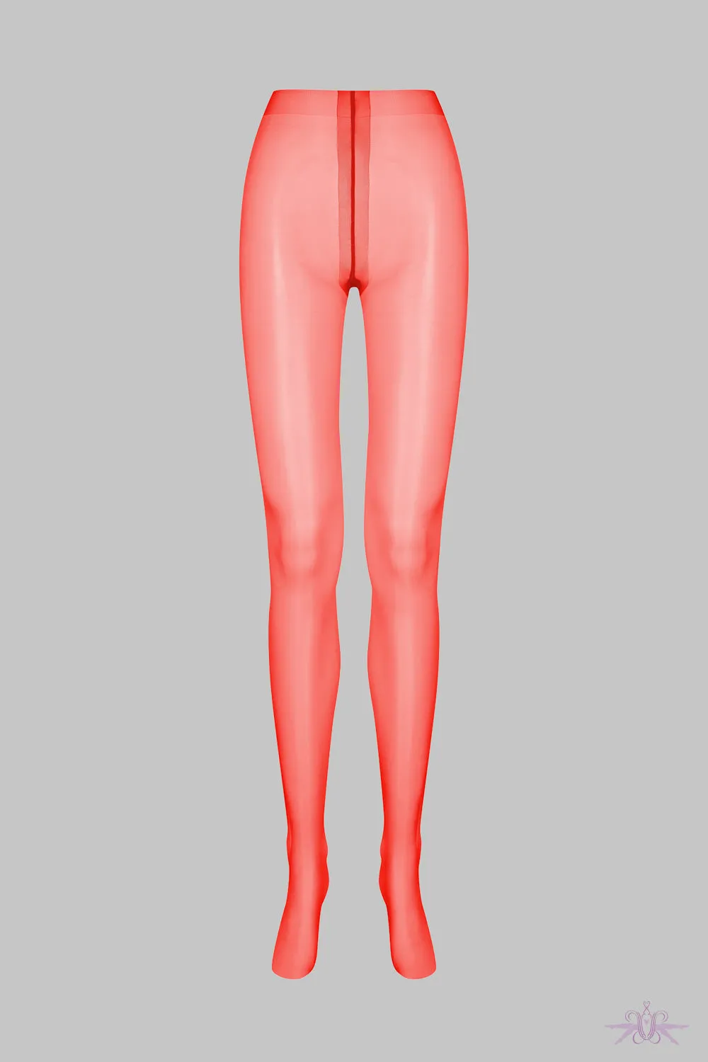Maison Close Satin 10 Denier Red Tights