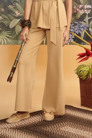 Mini Waffle Brown Flared Pants