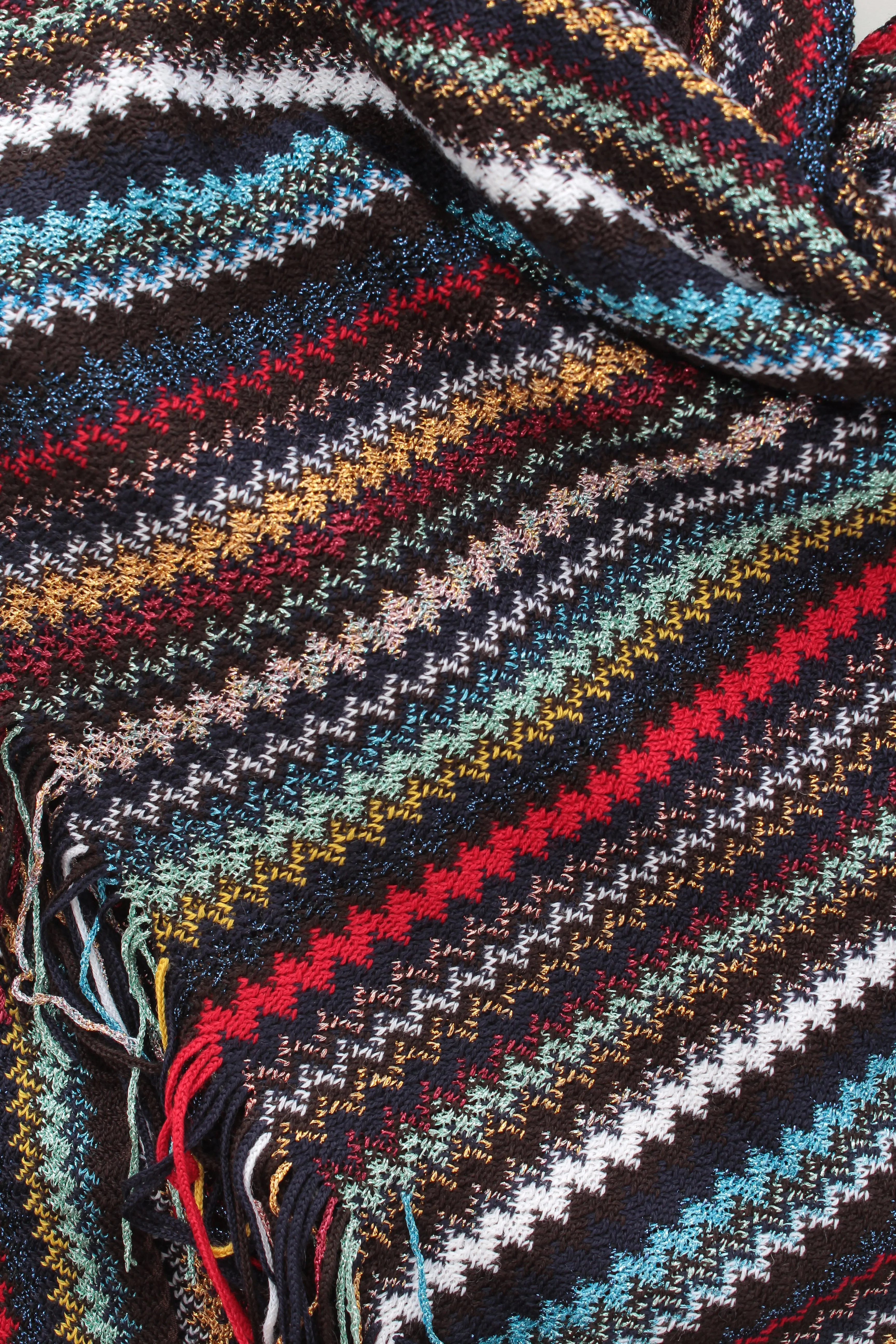 Missoni Zig-Zag Metallic Knitted Scarf