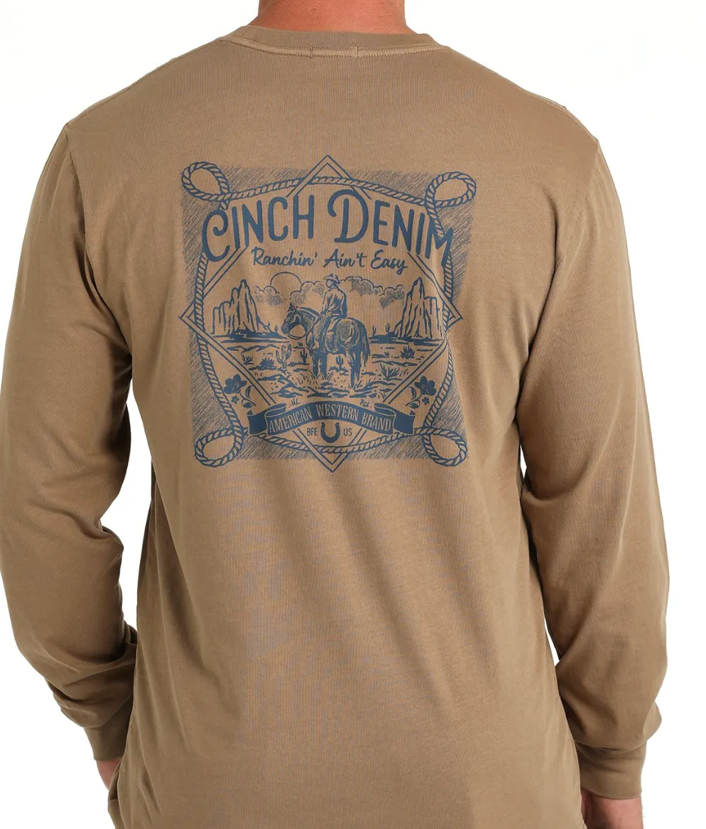 MTK1721014- Cinch Men's LS Tee- Tan