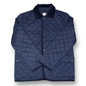 NEW! Boys Crewcuts Size 12 Snap-Up Navy Quilted Barn Jacket with Collar