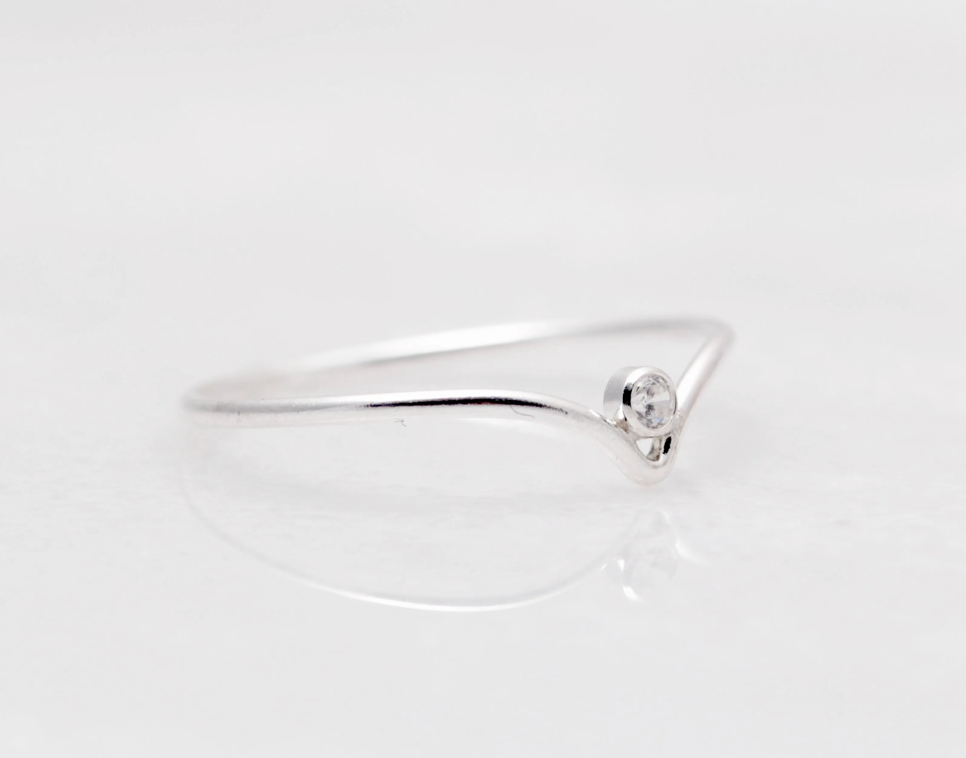 Petite Crystal Chevron Ring
