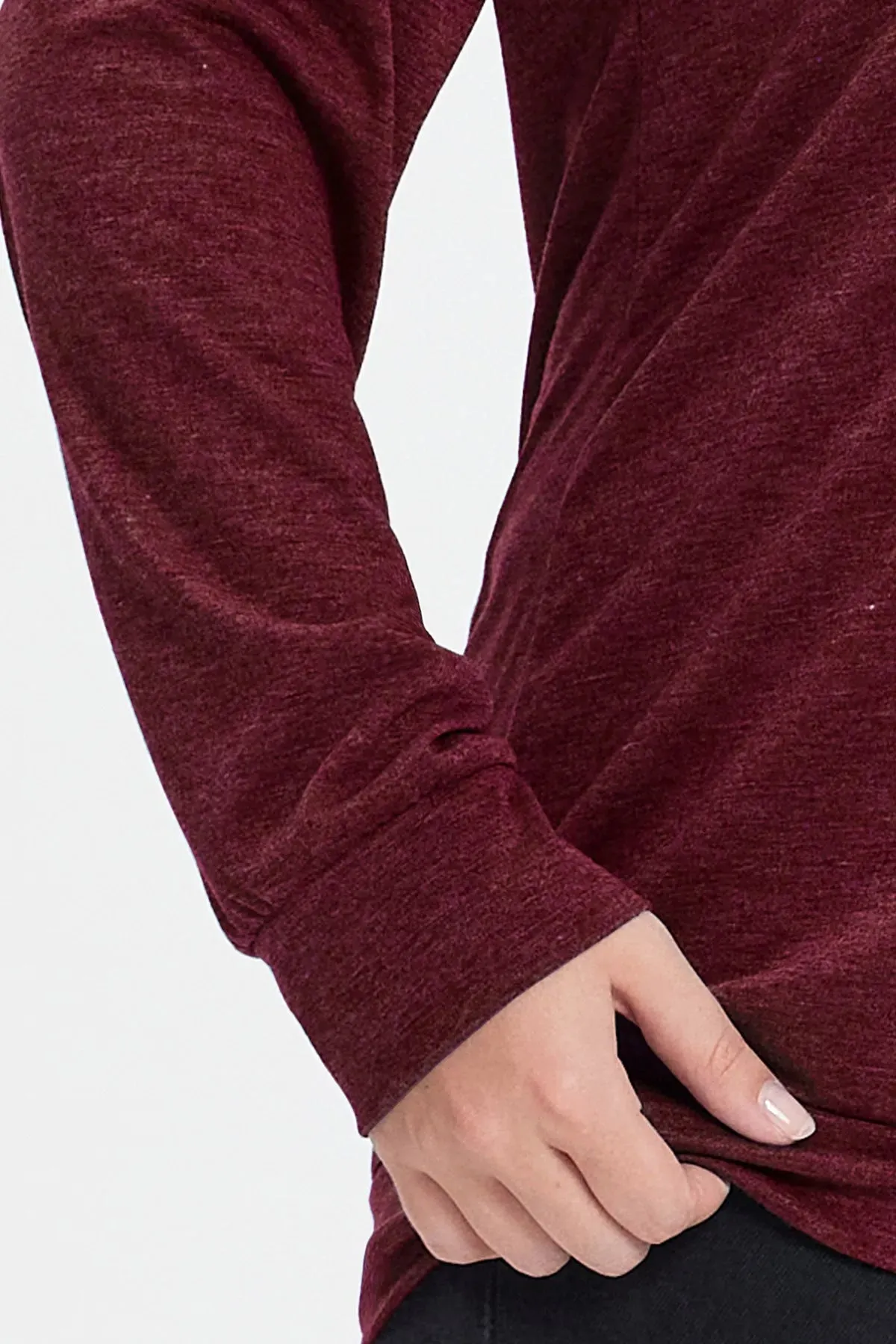 Plain Cowl Neck Decor Buttons Shirt